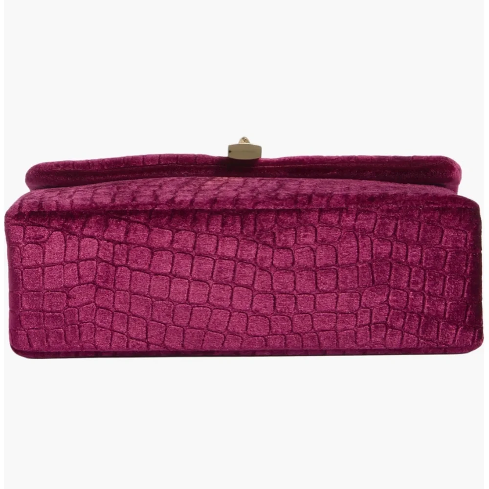Kurt Geiger London Velvet Brixton Shoulder Bag in Medium Red - Picture 6 of 6